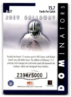 2000 Donruss #D-27 Joey Galloway Dominators #/5000 - Football Card Single