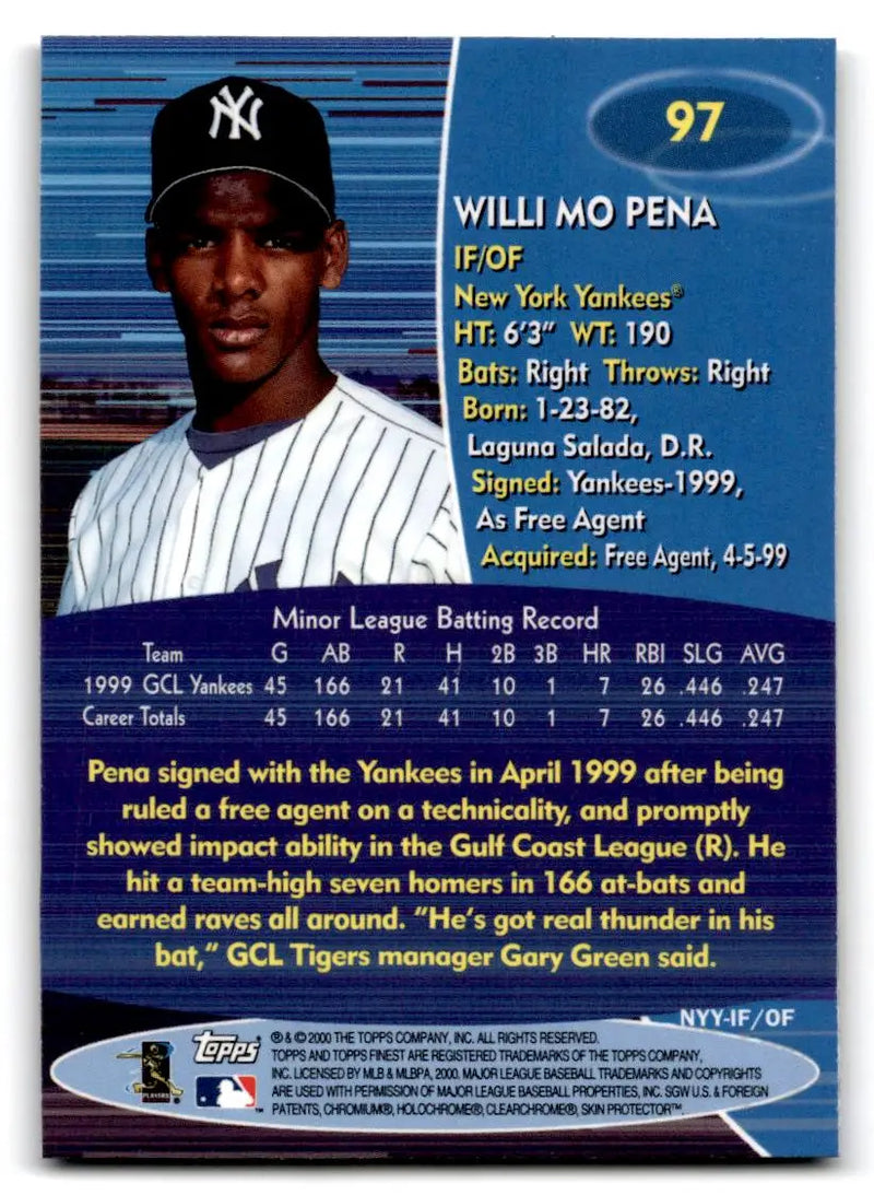 2000 Finest #97 Wily Mo Pena - Baseball Card Single