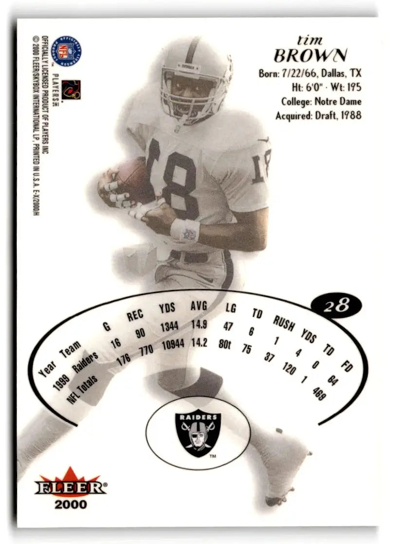 2000 Fleer E-X #28 Tim Brown - Football Card Single