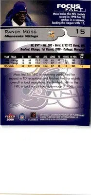 2000 Fleer Focus #15 Randy Moss - Football Card Single