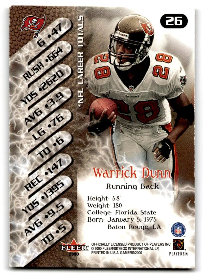2000 Fleer Gamers #26 Warrick Dunn - Football Card Single
