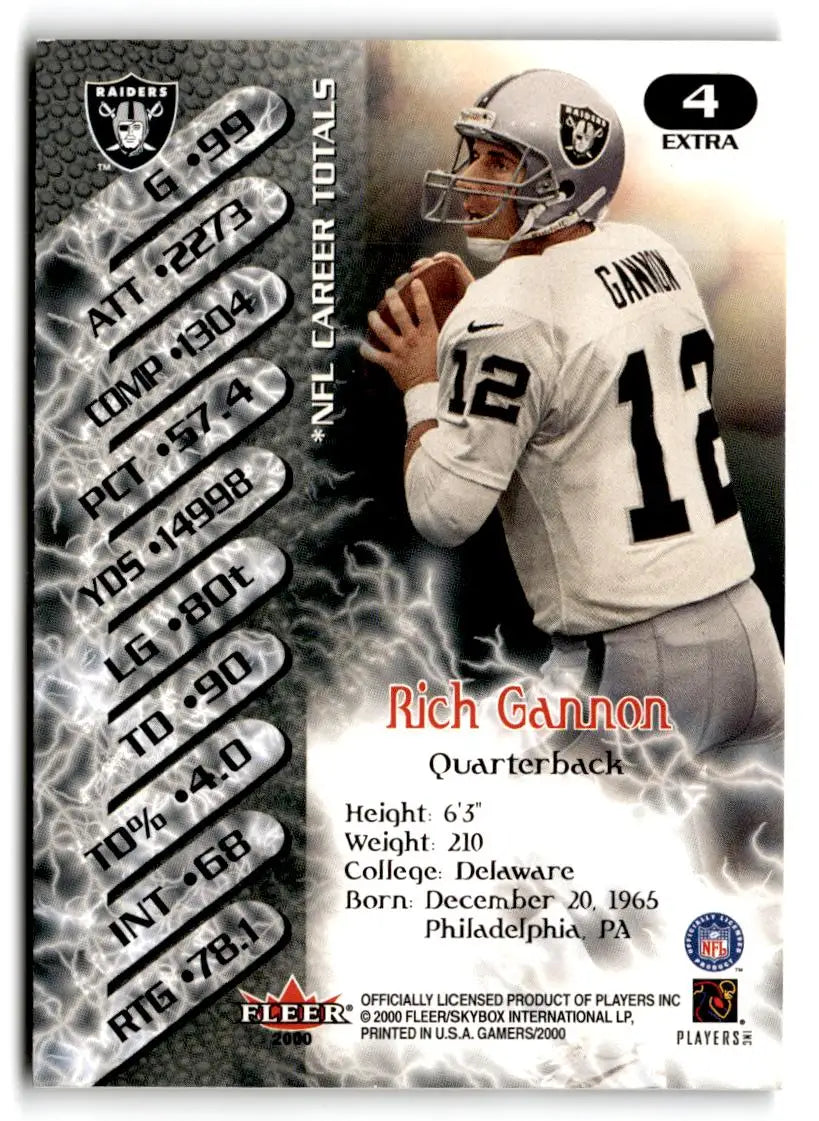 2000 Fleer Gamers #4 Rich Gannon Extra - Football Card Single