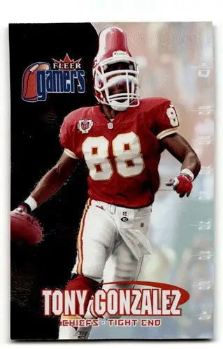 Original gloss Tony Gonzalez Kansas City football card from 2000 Fleer Gamers series