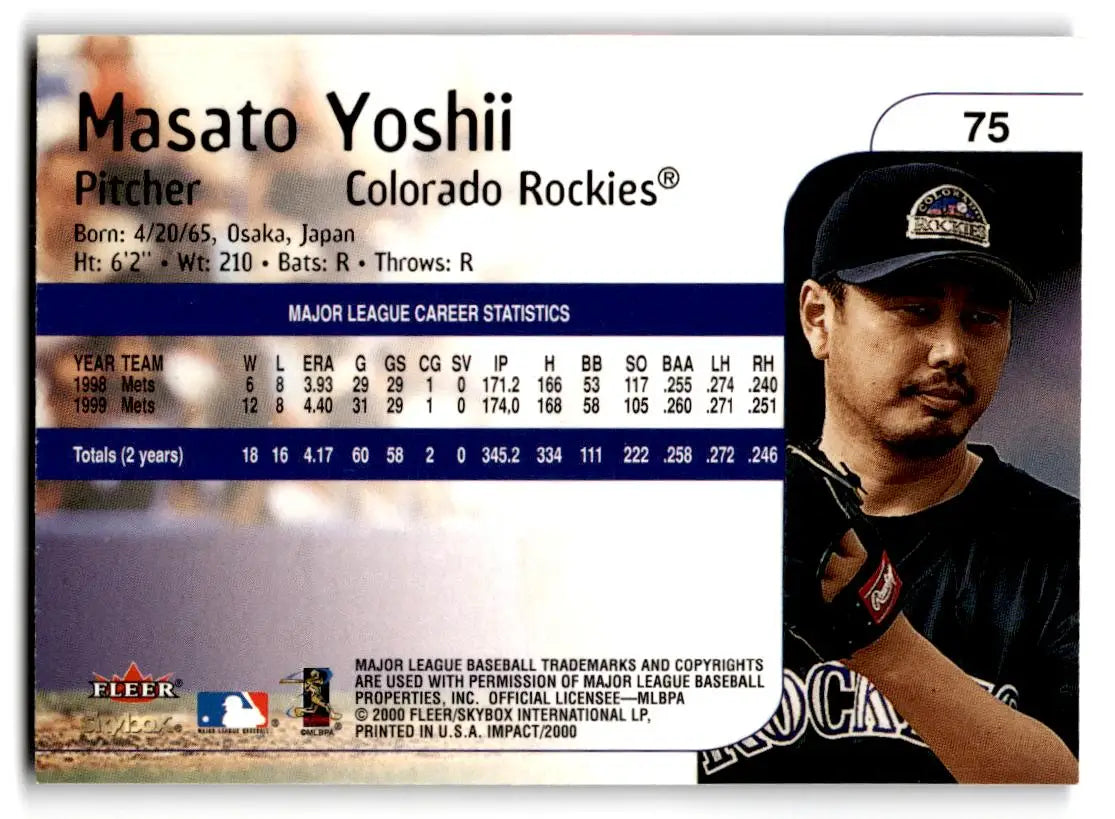 2000 Fleer Impact #75 Masato Yoshii - Baseball Card Single