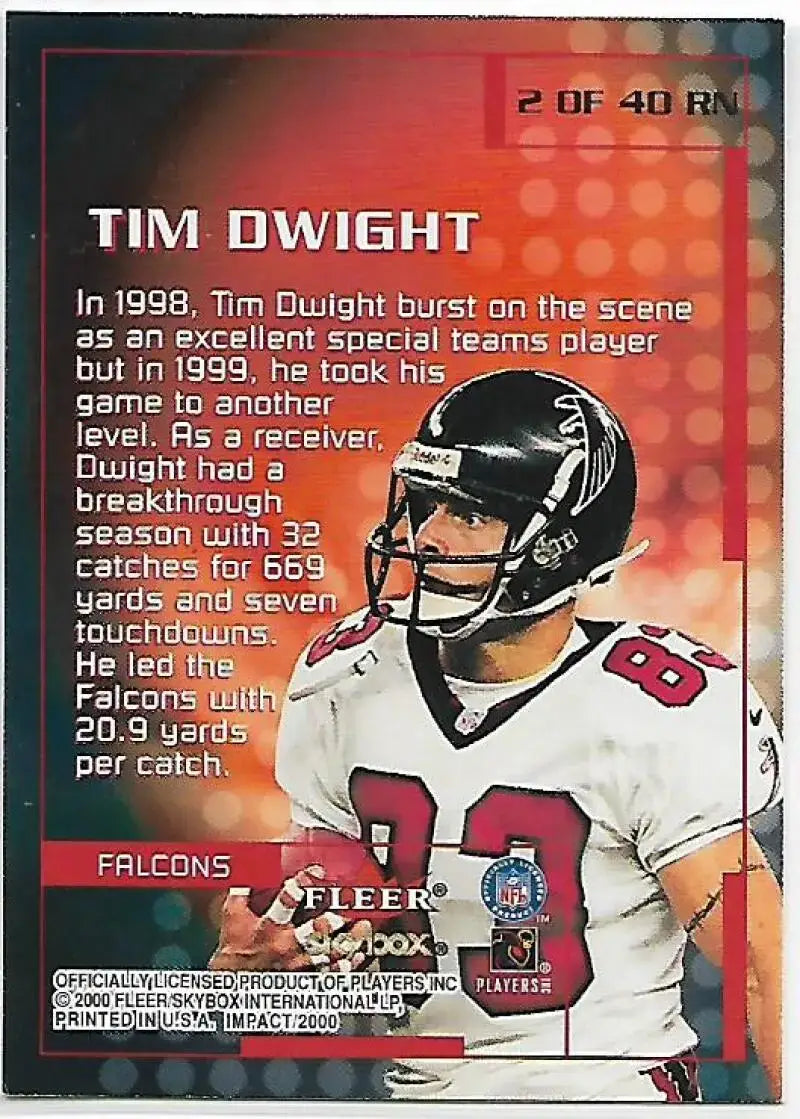 2000 Fleer Impact Rewind ’99 #2 Tim Dwight NM-MT Falcons - Football Card Single