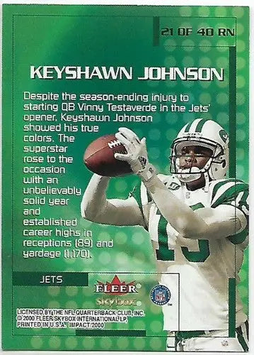 2000 Fleer Impact Rewind ’99 #21 Keyshawn Johnson NM-MT - Football Card Single