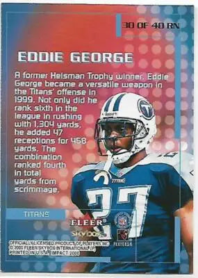2000 Fleer Impact Rewind ’99 #30 Eddie George NM Near Mint Titans - Football Card Single