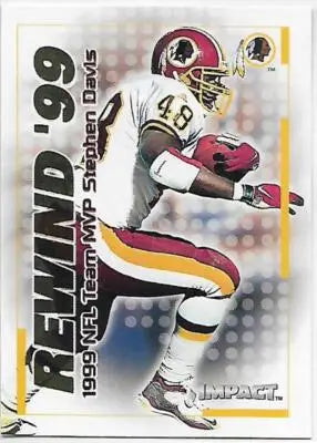 2000 Fleer Impact Rewind ’99 #31 Stephen Davis NM Near Mint Redskins - Football Card Single