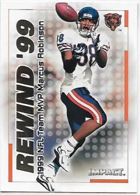 Original gloss Football trading card 2000 Fleer Impact Rewind Marcus Robinson Bears
