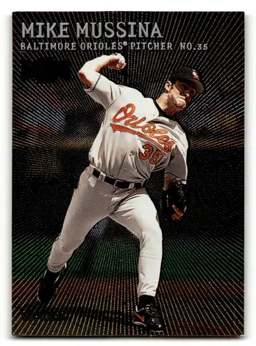 Original gloss Fleer Metal Mike Mussina baseball card from 2000 Fleer Metal #27 Orioles