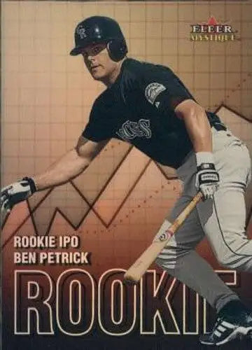 Baseball card of Ben Petrick from Fleer Mystique Rookie series RI9 Rockies ID 60797