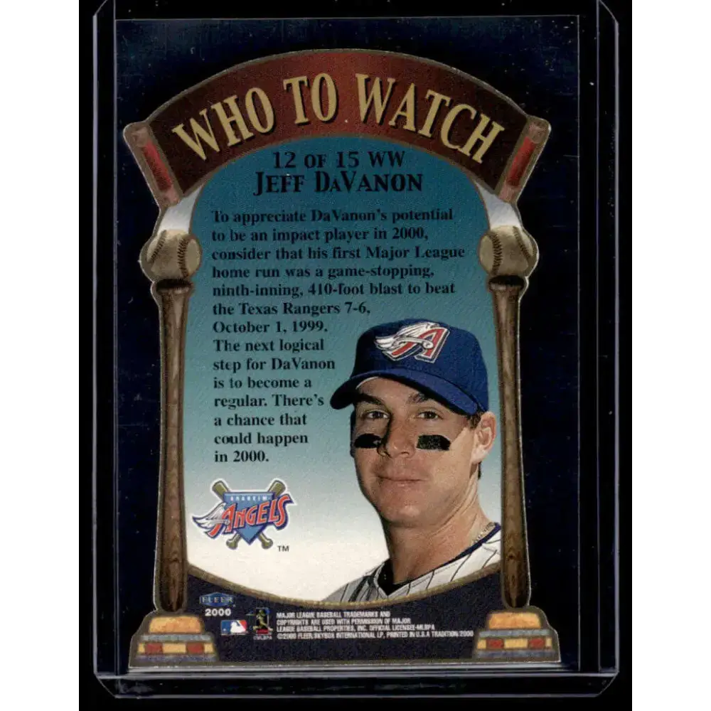 2000 Fleer Tradition #12WW Jeff DaVanon Anaheim Angels NM-MT Baseball Card - Baseball Card Single