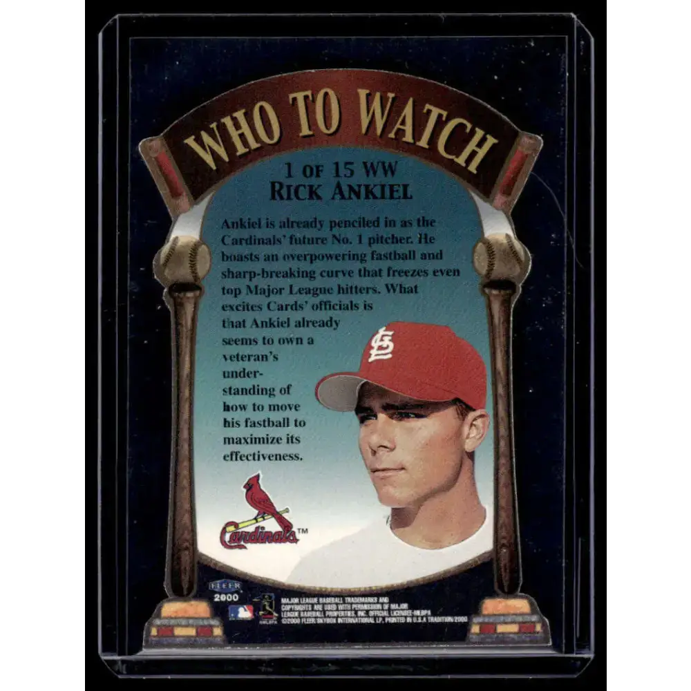 2000 Fleer Tradition #1WW Rick Ankiel St. Louis Cardinals NM-MT Baseball Card - Baseball Card Single