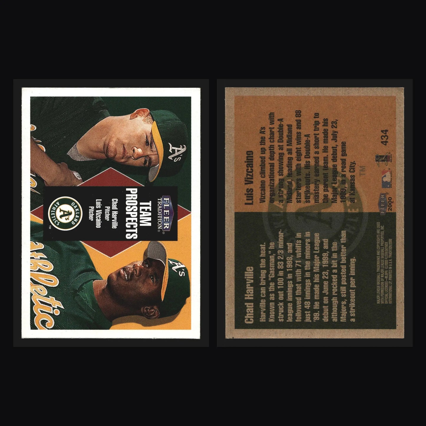 2000 Fleer Tradition #434 Chad Harville Luis Vizcaino Athletics - Baseball Card Single