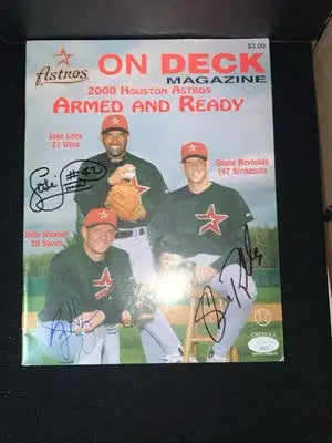 Autographed Houston Astros On Deck Magazine from 2000 featuring Jose Lima and Billy Wagner