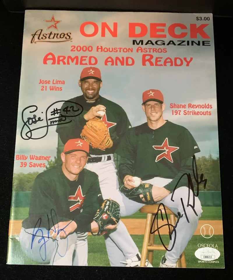 Autographed 2000 Houston Astros Deck Magazine with Jose Lima Billy Wagner Shane Reynolds
