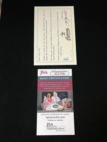 2000 Jeff Bagwell Auto Color Post Card 3x5 AUTO Houston Astros Team Issue JSA - Baseball Card Single