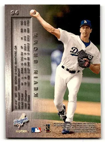 Kevin Brown Los Angeles Dodgers baseball card from 2000 Metal #94 in EX/NM condition