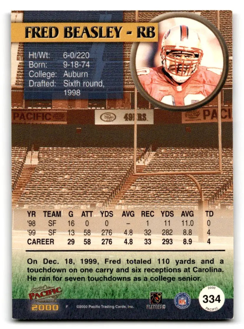 2000 Pacific #334 Fred Beasley - Football Card Single