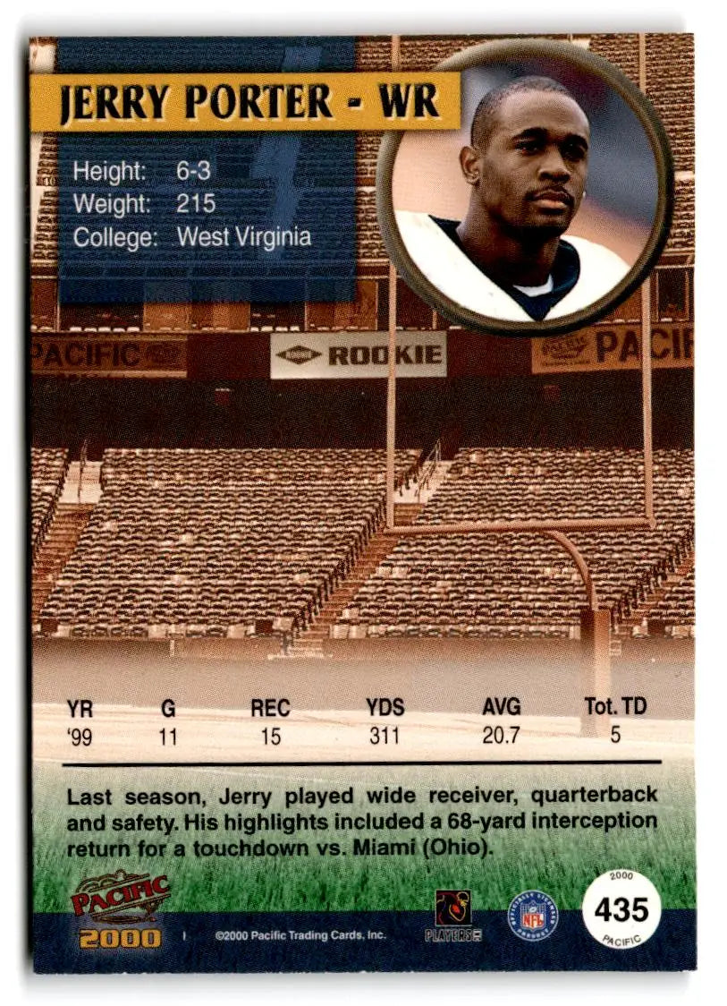 2000 Pacific #435 Jerry Porter - Football Card Single