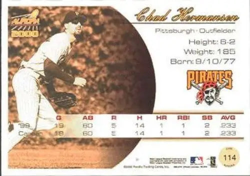 2000 Pacific Aurora #114 Chad Hermansen NM-MT Pirates ID:58845 - Baseball Card Single