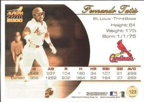 2000 Pacific Aurora #123 Fernando Tatis NM-MT Cardinals ID:58851 - Baseball Card Single