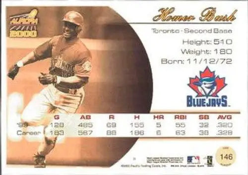 2000 Pacific Aurora #146 Homer Bush NM-MT Blue Jays ID:58848 - Baseball Card Single