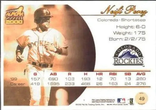 2000 Pacific Aurora #49 Neifi Perez NM-MT Rockies ID:58846 - Baseball Card Single