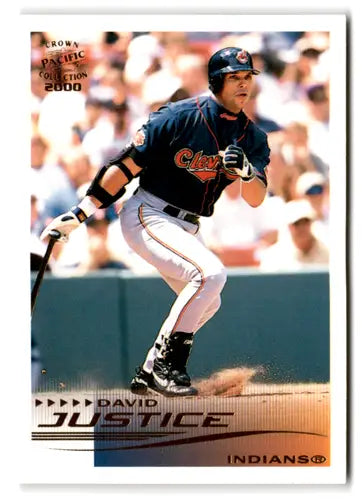 2000 Pacific Crown Collection #79 David Justice NM Near Mint Indians ID:81551 - Baseball Card Single