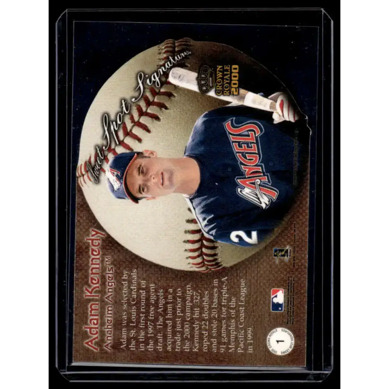2000 Pacific Crown Royale #1 Adam Kennedy Anaheim Angels NM-MT Auto Baseball Card - Baseball Card Single
