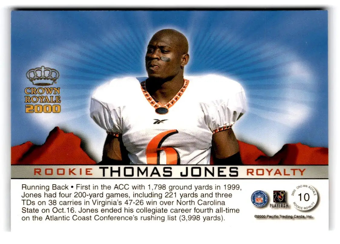2000 Pacific Crown Royale #10 Thomas Jones Rookie Royalty - Football Card Single