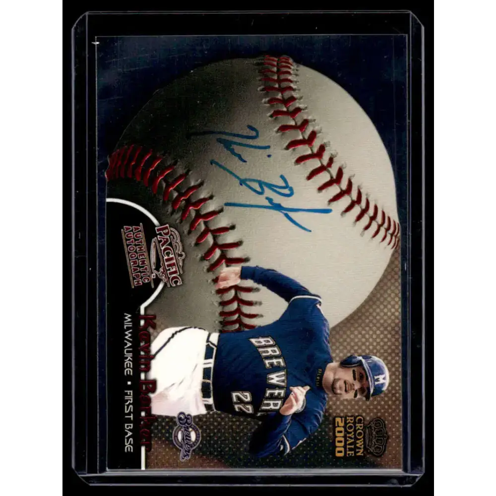 2000 Pacific Crown Royale #13 Kevin Barker Milwaukee Brewers NM-MT Auto Baseball Card - Baseball Card Single