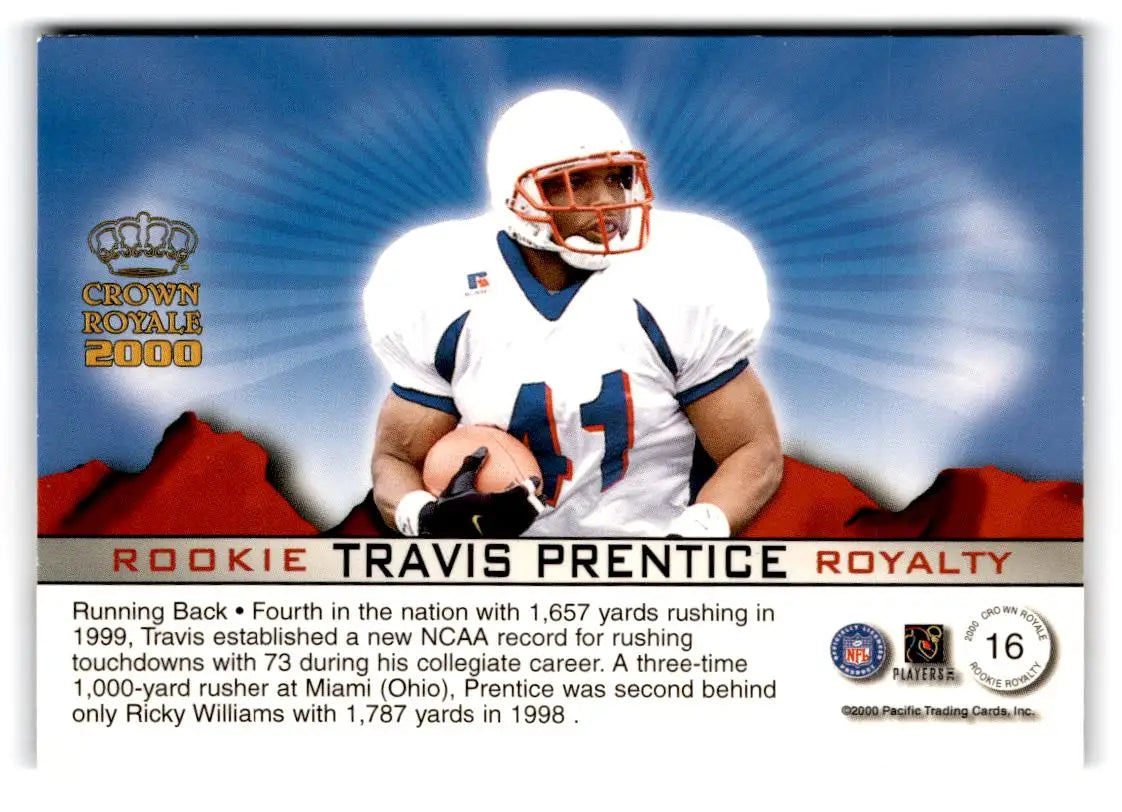 2000 Pacific Crown Royale #16 Travis Prentice Rookie Royalty - Football Card Single