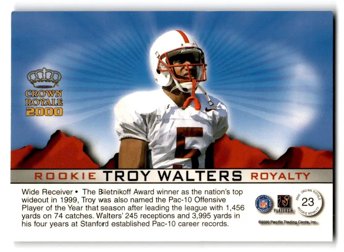 2000 Pacific Crown Royale #23 Troy Walters Rookie Royalty - Football Card Single