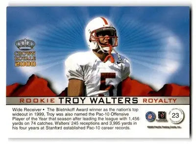 2000 Pacific Crown Royale #23 Troy Walters Rookie Royalty - Football Card Single