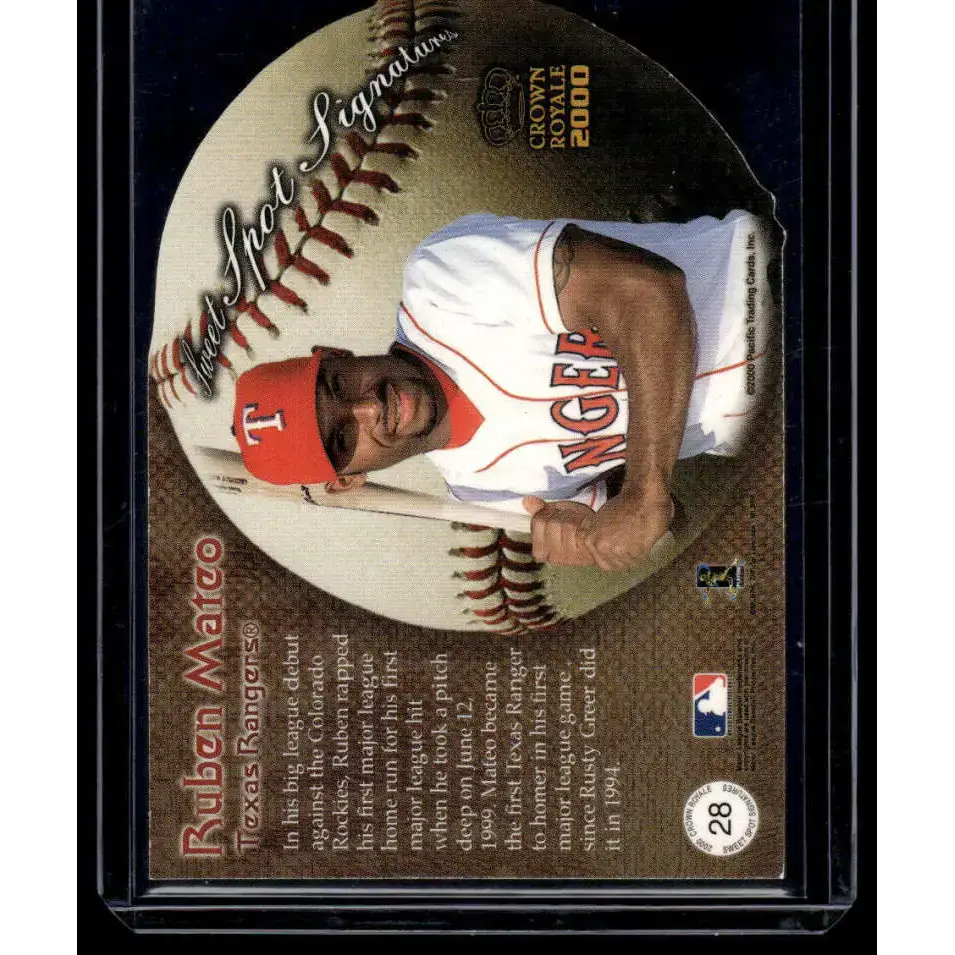 2000 Pacific Crown Royale #28 Ruben Mateo Texas Rangers NM-MT Auto Baseball Card - Baseball Card Single