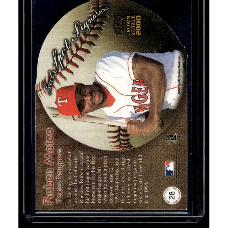 2000 Pacific Crown Royale #28 Ruben Mateo Texas Rangers NM-MT Auto Baseball Card - Baseball Card Single