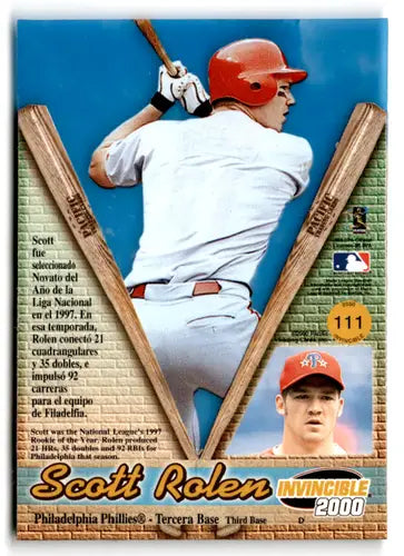 2000 Pacific Invincible #111 Scott Rolen NM-MT Phillies ID:72783 - Baseball Card Single