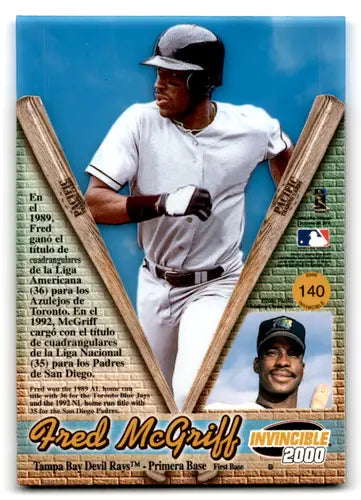 2000 Pacific Invincible #140 Fred McGriff NM-MT Devil Rays ID:81665 - Baseball Card Single