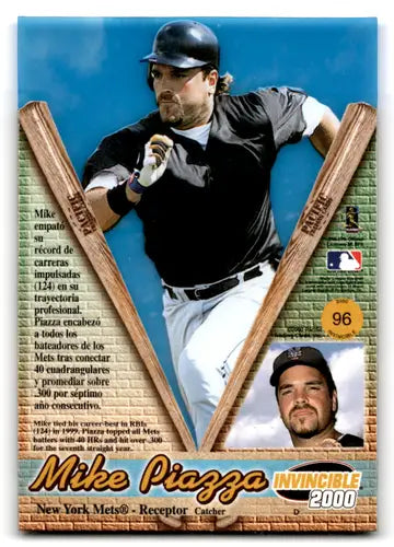 Original gloss Pacific Invincible Mike Piazza baseball card in excellent NM-MT condition