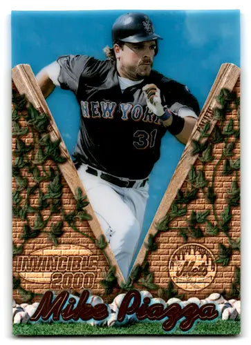 Original gloss Pacific Invincible Mike Piazza baseball card NM-MT Mets ID 70300