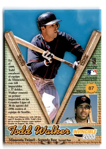 2000 Pacific Invincible Holographic Purple #87 Todd Walker EX Excellent ID:73336 - Baseball Card Single