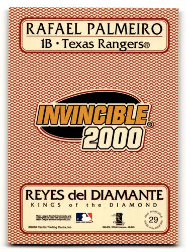 2000 Pacific Invincible Kings of the Diamond #29 Rafael Palmeiro NM Nea ID:58868 - Baseball Card Single