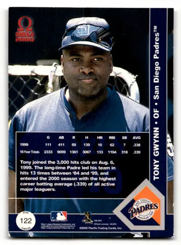 2000 Pacific Omega #122 Tony Gwynn EX/NM Padres ID:59021 - Baseball Card Single