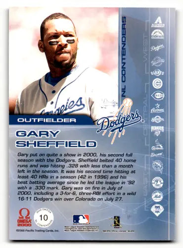 2000 Pacific Omega AL/NL Contenders #NL10 Gary Sheffield EX/NM Dodgers ID:64175 - Baseball Card Single