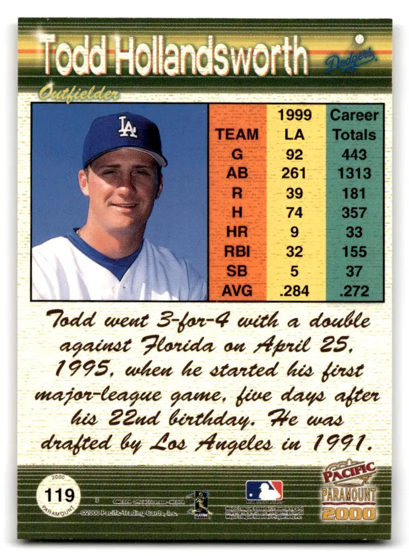 2000 Pacific Paramount #119 Todd Hollandsworth - Baseball Card Single