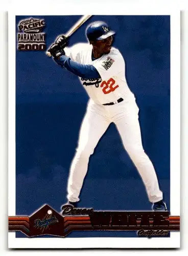 Baseball card featuring Devon White Los Angeles Dodgers player from 2000 Pacific Paramount