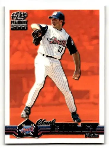 Original gloss Chuck Finley Anaheim Angels baseball card from 2000 Pacific Paramount collection