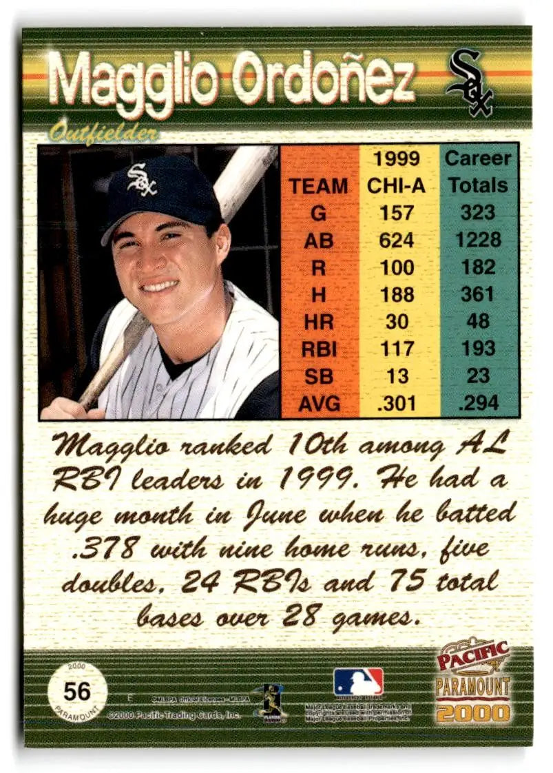 2000 Pacific Paramount #56 Magglio Ordonez Copper - Baseball Card Single