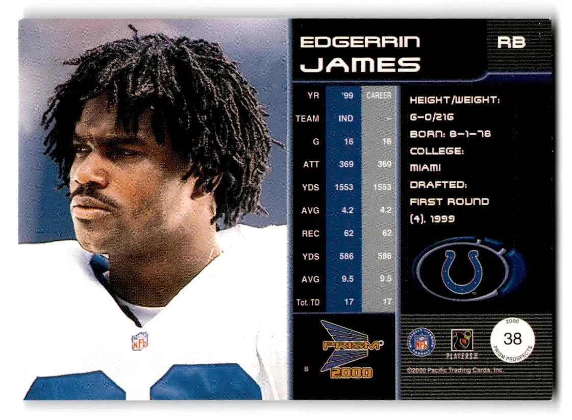2000 Pacific Prism Prospects #38 Edgerrin James - Football Card Single